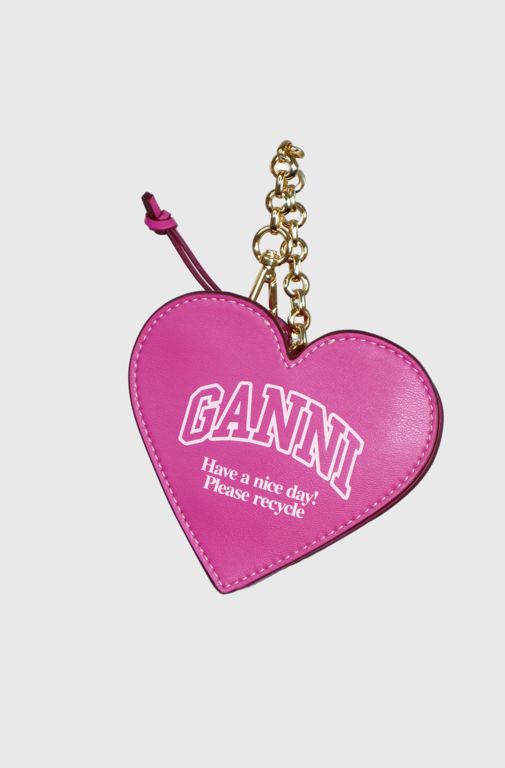 GANNI Funny Heart Zipped Coin Purse Pink-st001