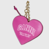 GANNI Funny Heart Zipped Coin Purse Pink-st001