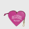 GANNI Funny Heart Zipped Coin Purse Pink-st002