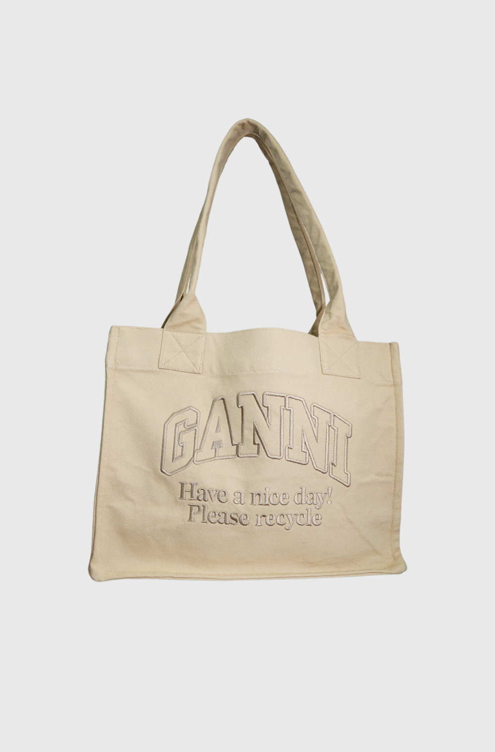 Ganni Large easy shopper creem - st001