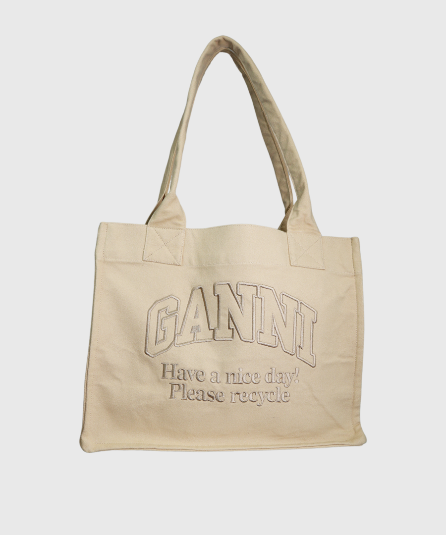 Ganni Large easy shopper creem - st001