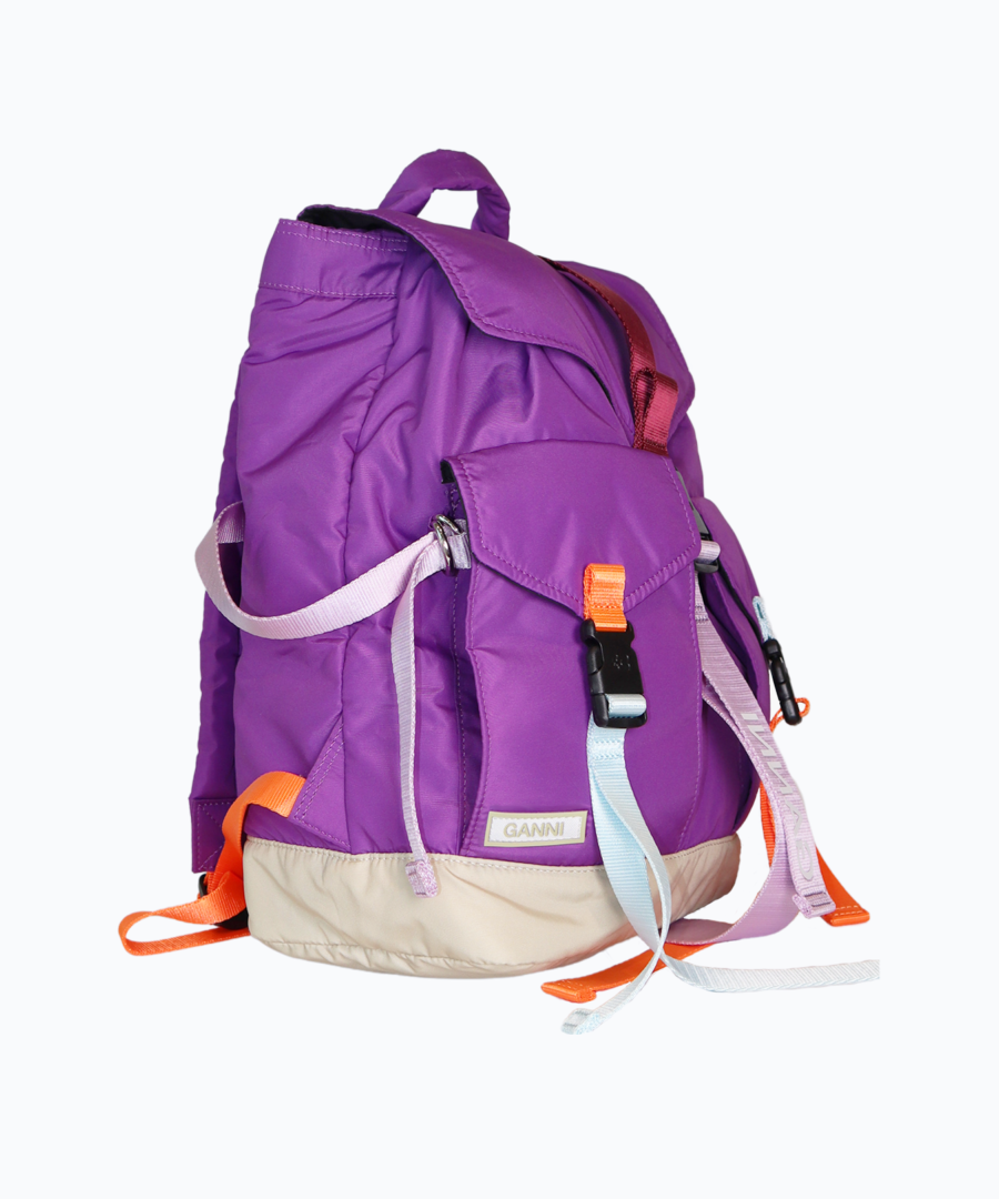 Ganni Tech multi-pocket backpack Purpel0- st003