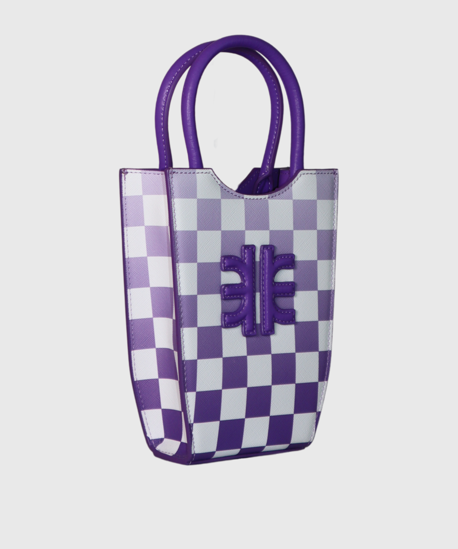 JW Pei Fei gradient checkerboard mini tote bag purple - st001