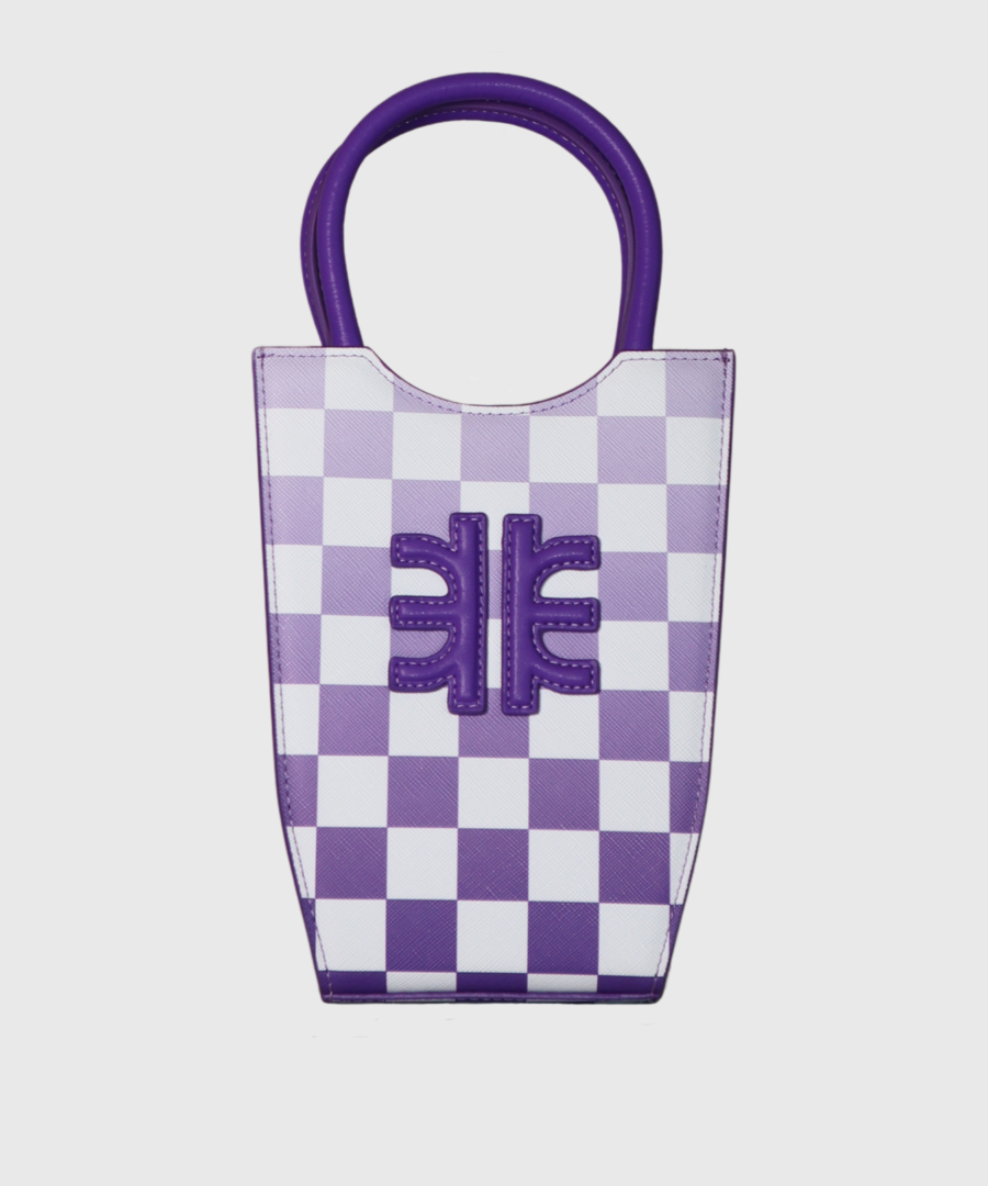 JW Pei Fei gradient checkerboard mini tote bag purple - st002