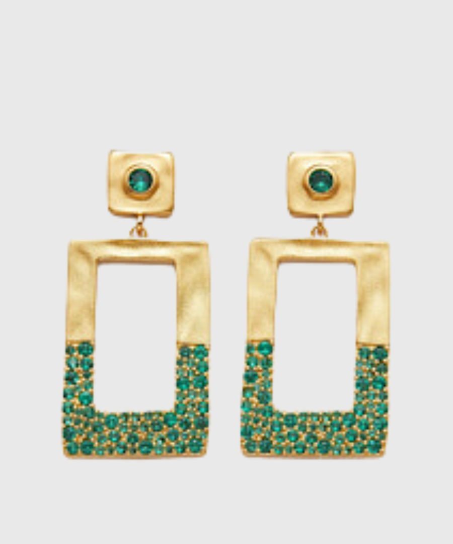 JW PEI Geometrical Openwork Rectangle Earrings - st001