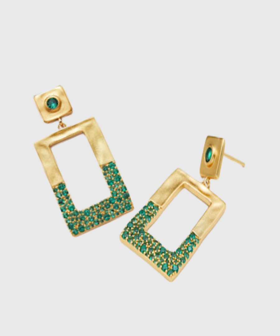 JW PEI Geometrical Openwork Rectangle Earrings - st002