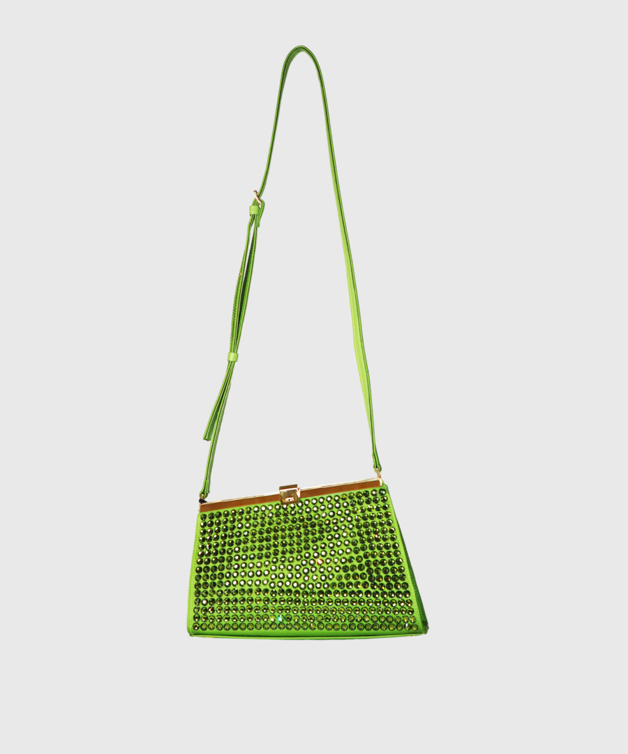 N21 Petite jeanne crystal shoulder bag green - st002