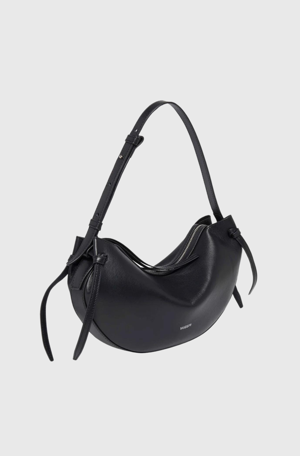 Yuzefi Fortune Cookie Leather Shoulder Bag Black- st00002