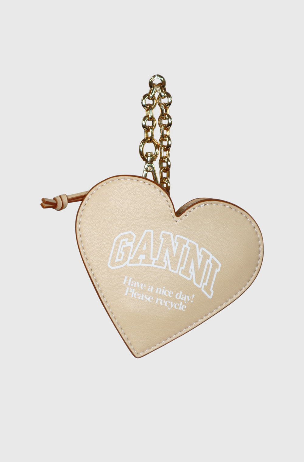 GANNI Funny Heart Zipped Coin Purse Buttercream-st001