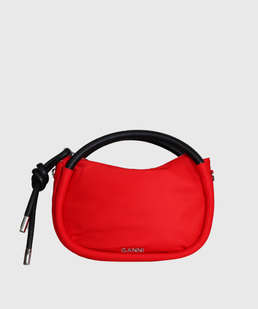 Ganni Knot mini crossbody bag red - st001