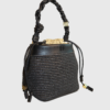 Ganni BOU BUCKET BAG RAFFIA Black - st0005png