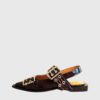 Ganni shoes FEMININE BUCKLE MULE NAPLACK Burgunda-st001