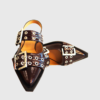 Ganni shoes FEMININE BUCKLE MULE NAPLACK Burgunda-st003