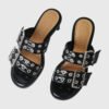 Ganni shoes BUCKLE HEELED MULE SANDALS Black-st000123