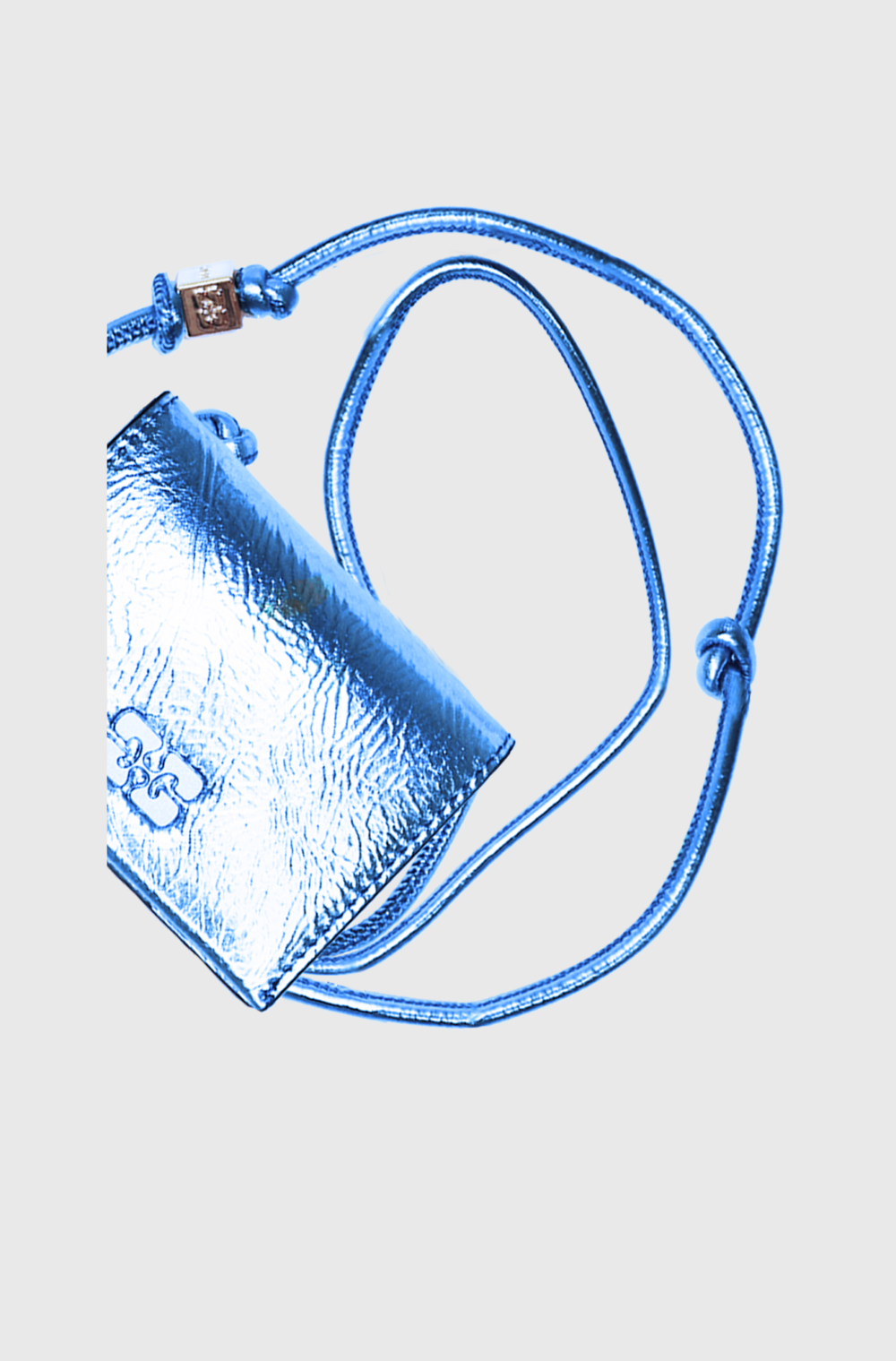 Ganni Bou Wallet with Strap Blue-st00002