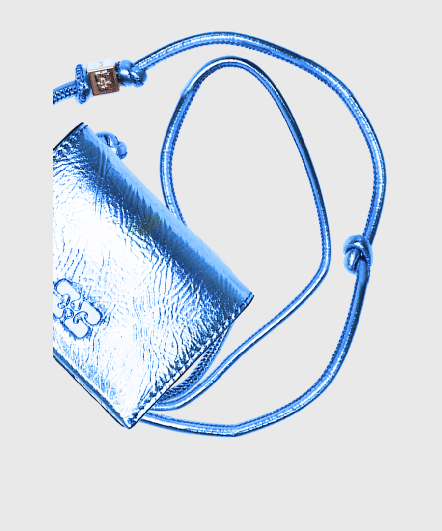 Ganni Bou Wallet with Strap Blue-st00002