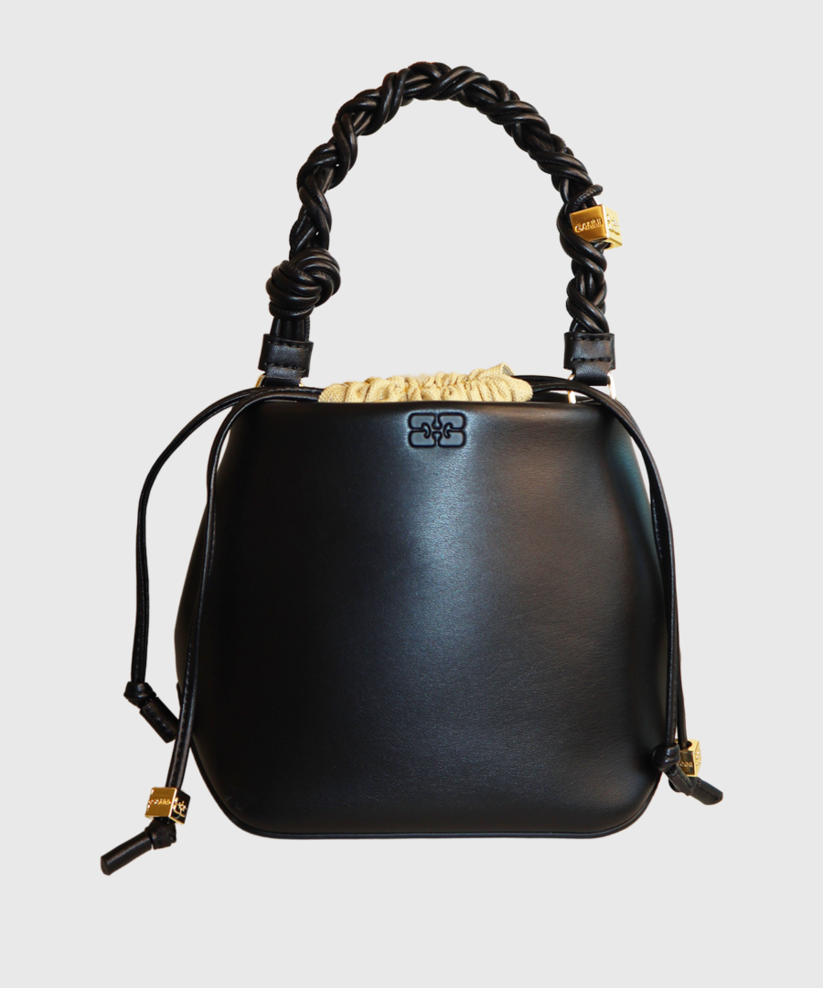 Ganni Bou leather bucket bag Black - st001