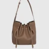 Scallop Pebble Grained Large Bucket Bag