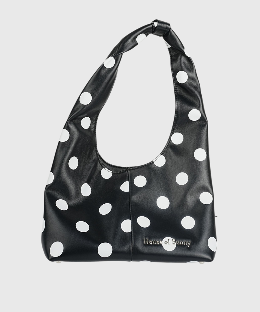 house of sunny Polka Dot Sling Shoulder Bag black 01