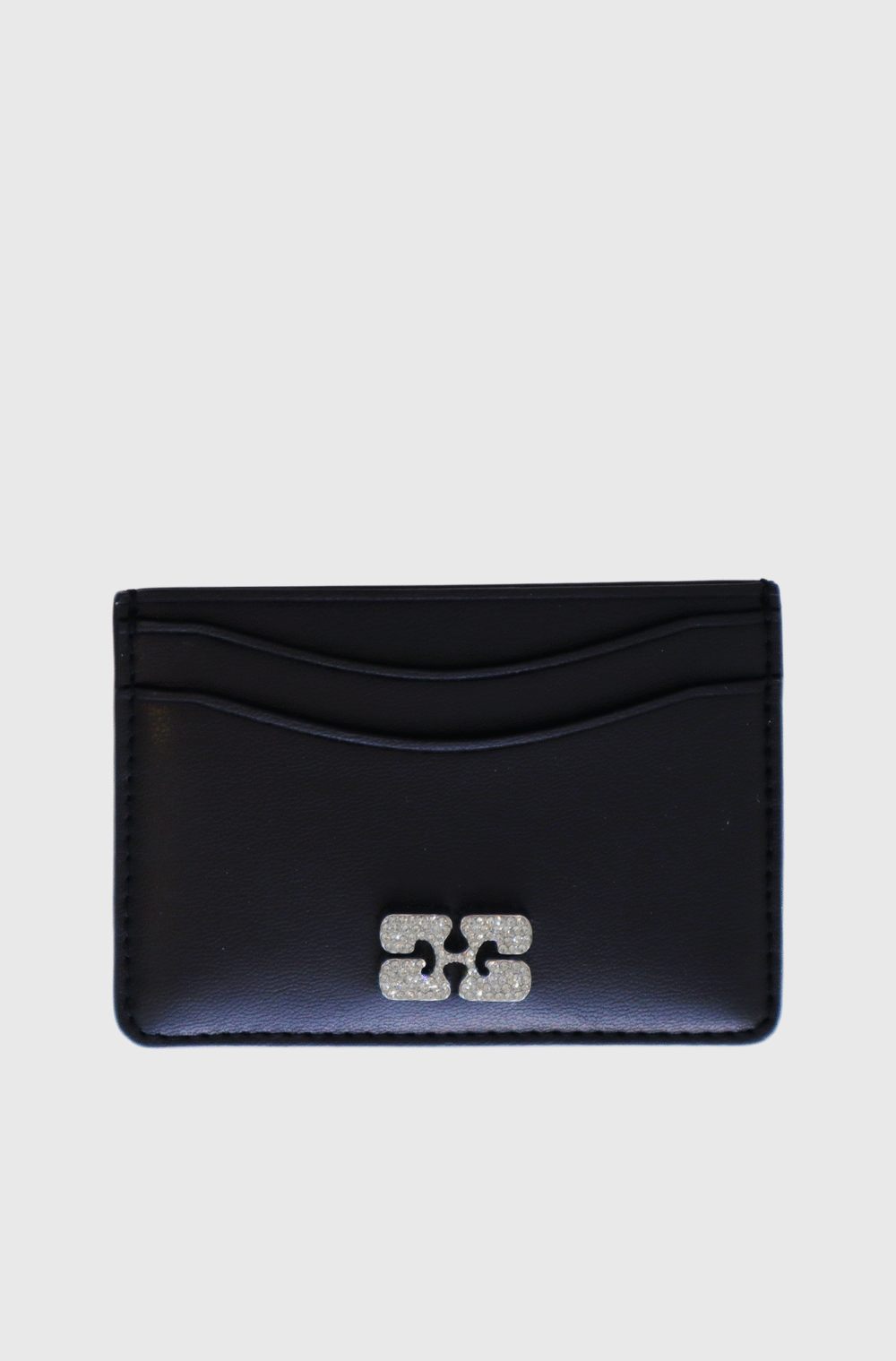Ganni Bou Leather Card Holder Black - st001
