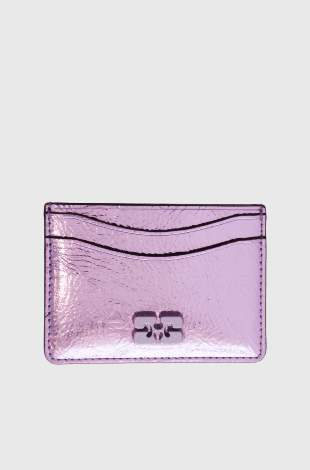 Ganni Bou Metallic Card Holder Lavender - st001