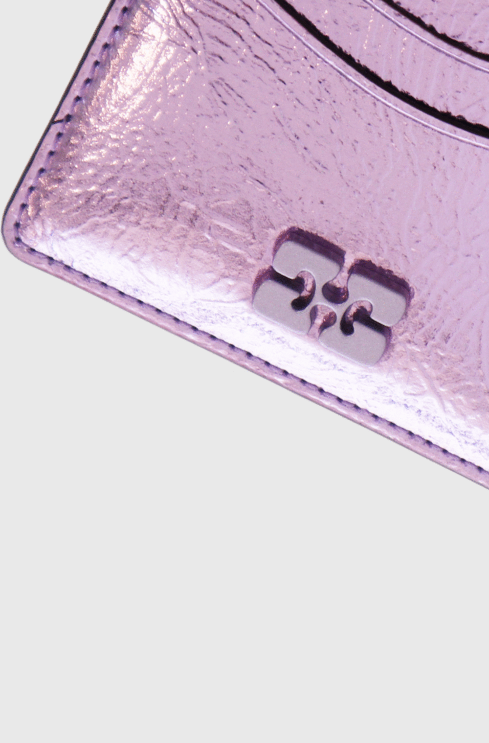 Ganni Bou Metallic Card Holder Lavender - st003