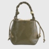 Ganni Bou Patent Bucket Bag Olive-st001