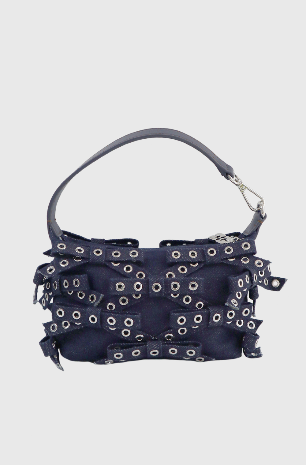 Ganni Denim Small Butterfly Pouch Bow Bag Dark Denim-st001