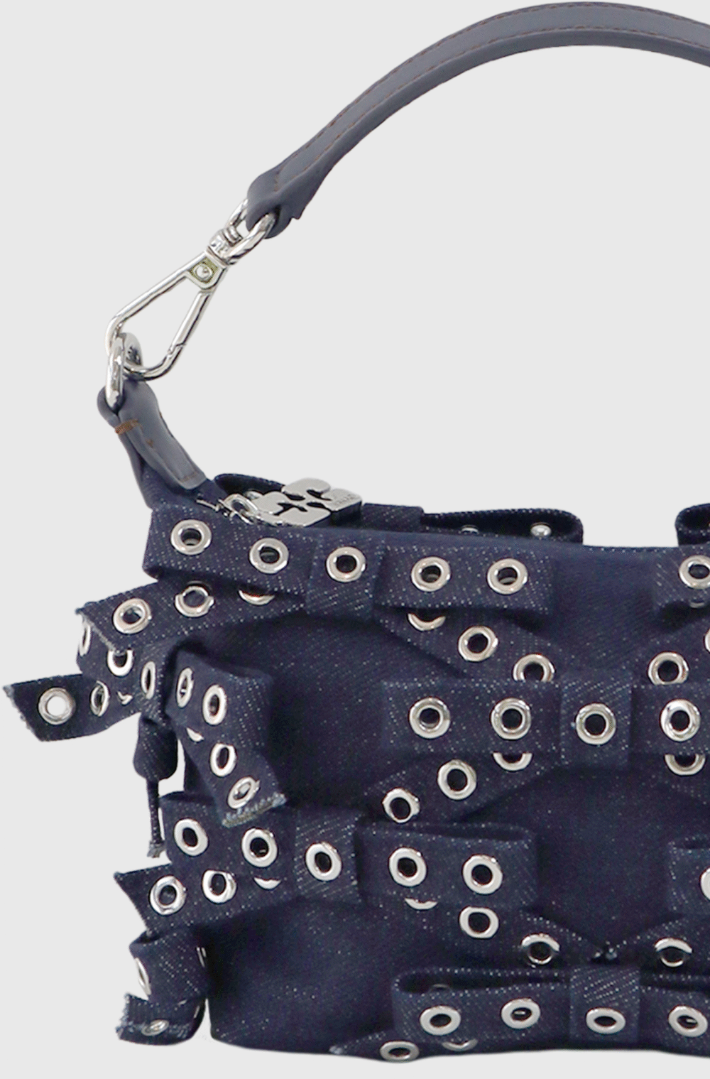 Ganni Denim Small Butterfly Pouch Bow Bag Dark Denim-st005