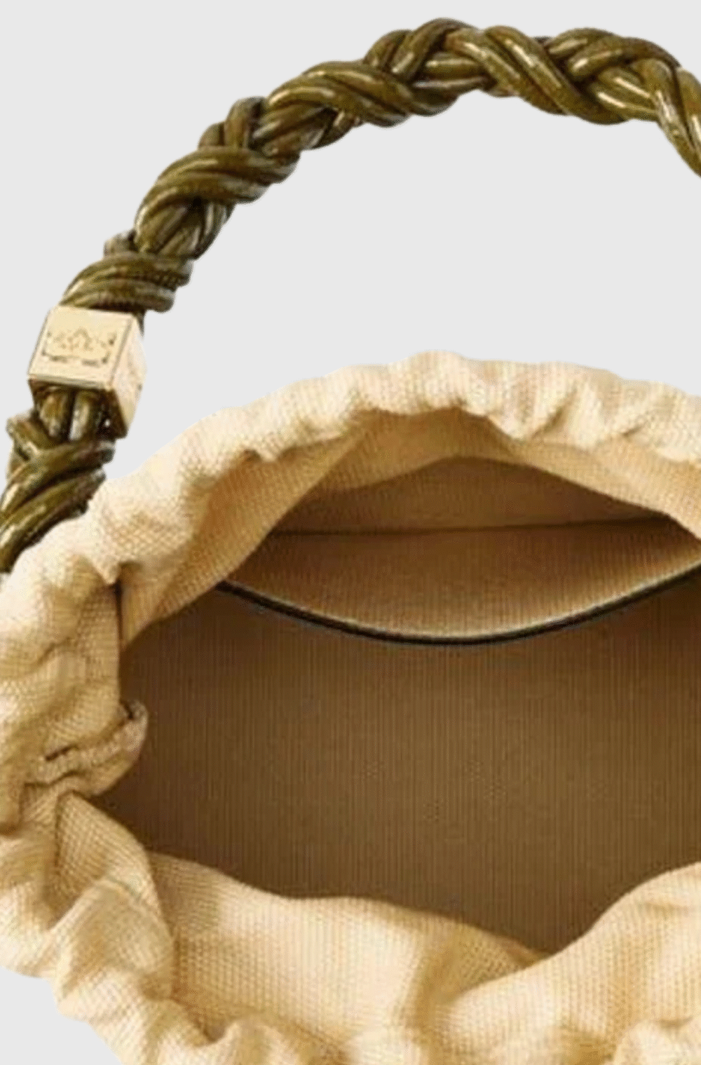 Ganni Bou Patent Bucket Bag Olive-st005