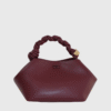 Ganni Small Leather Bou Bag Burgundy-st001