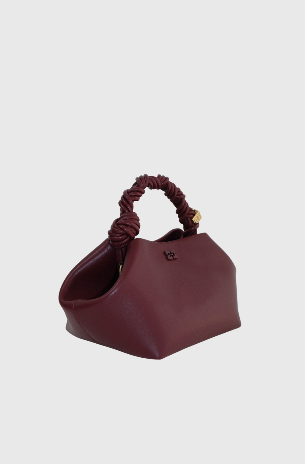 Ganni Small Leather Bou Bag Burgundy-st003