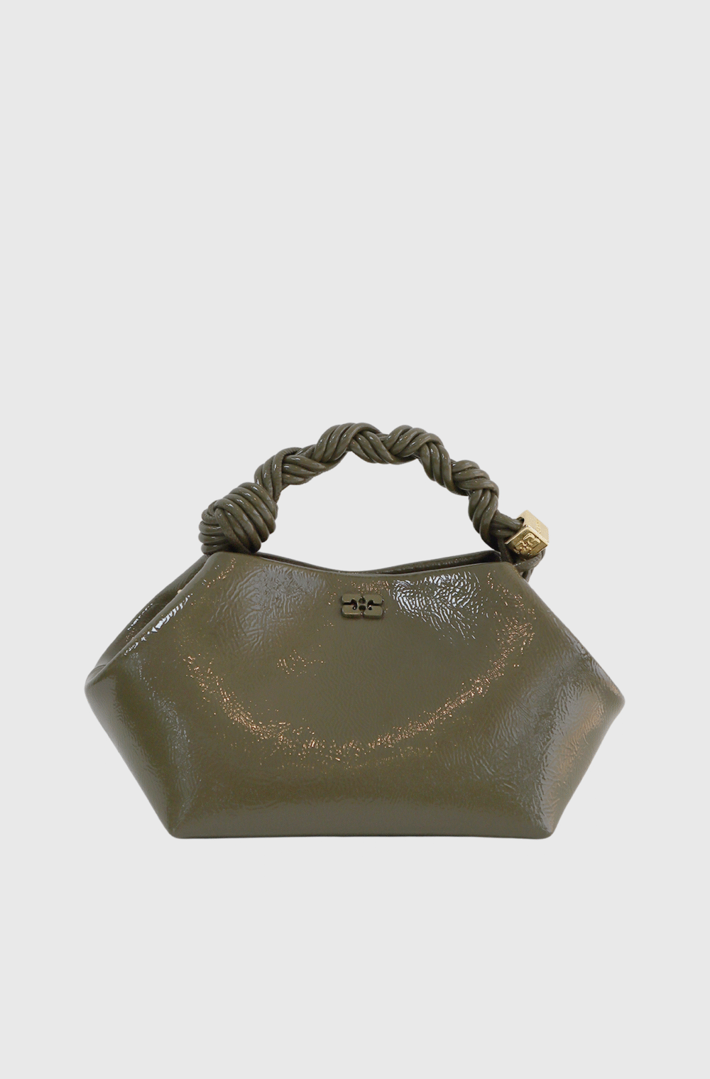 Ganni Small Patent Bou Bag Olive-st001
