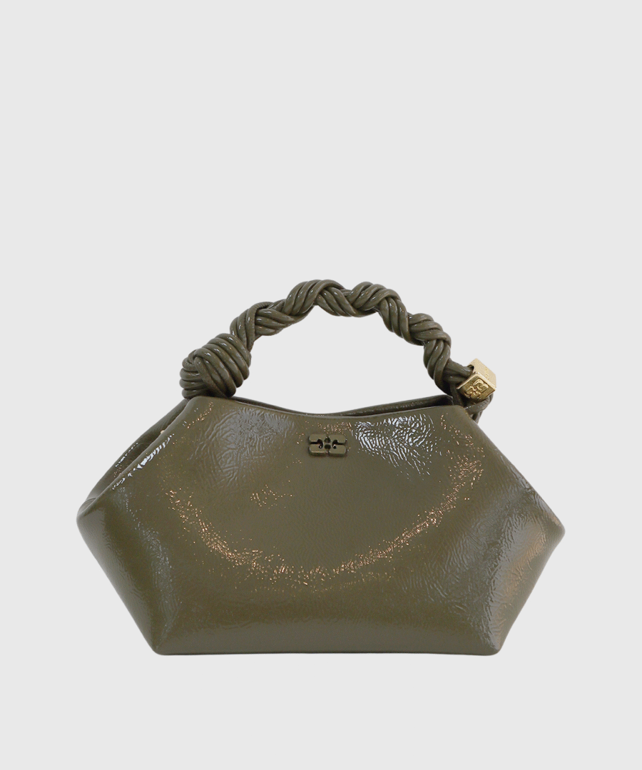 Ganni Small Patent Bou Bag Olive-st001