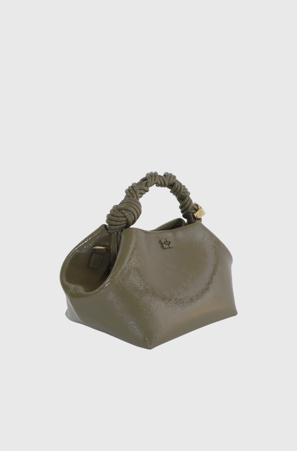 Ganni Small Patent Bou Bag Olive-st003