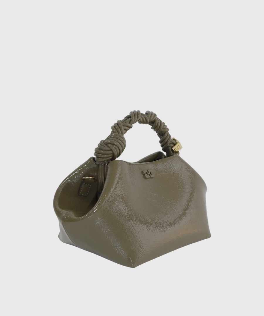 Ganni Small Patent Bou Bag Olive-st003