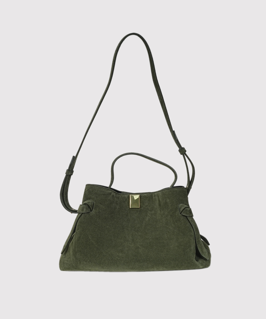 Gyoza Suede Shoulder Bag - Birch