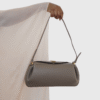 YUZEFI OYSTER CLUTCH - PEBBLE GRAIN LEATHER-TAUPE - st001