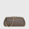 YUZEFI OYSTER CLUTCH - PEBBLE GRAIN LEATHER-TAUPE - st004