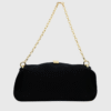 YUZEFI OYSTER CLUTCH - SUEDE -BLACK - st001