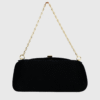 YUZEFI OYSTER CLUTCH - SUEDE -BLACK - st002