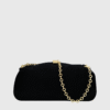 YUZEFI OYSTER CLUTCH - SUEDE -BLACK - st005