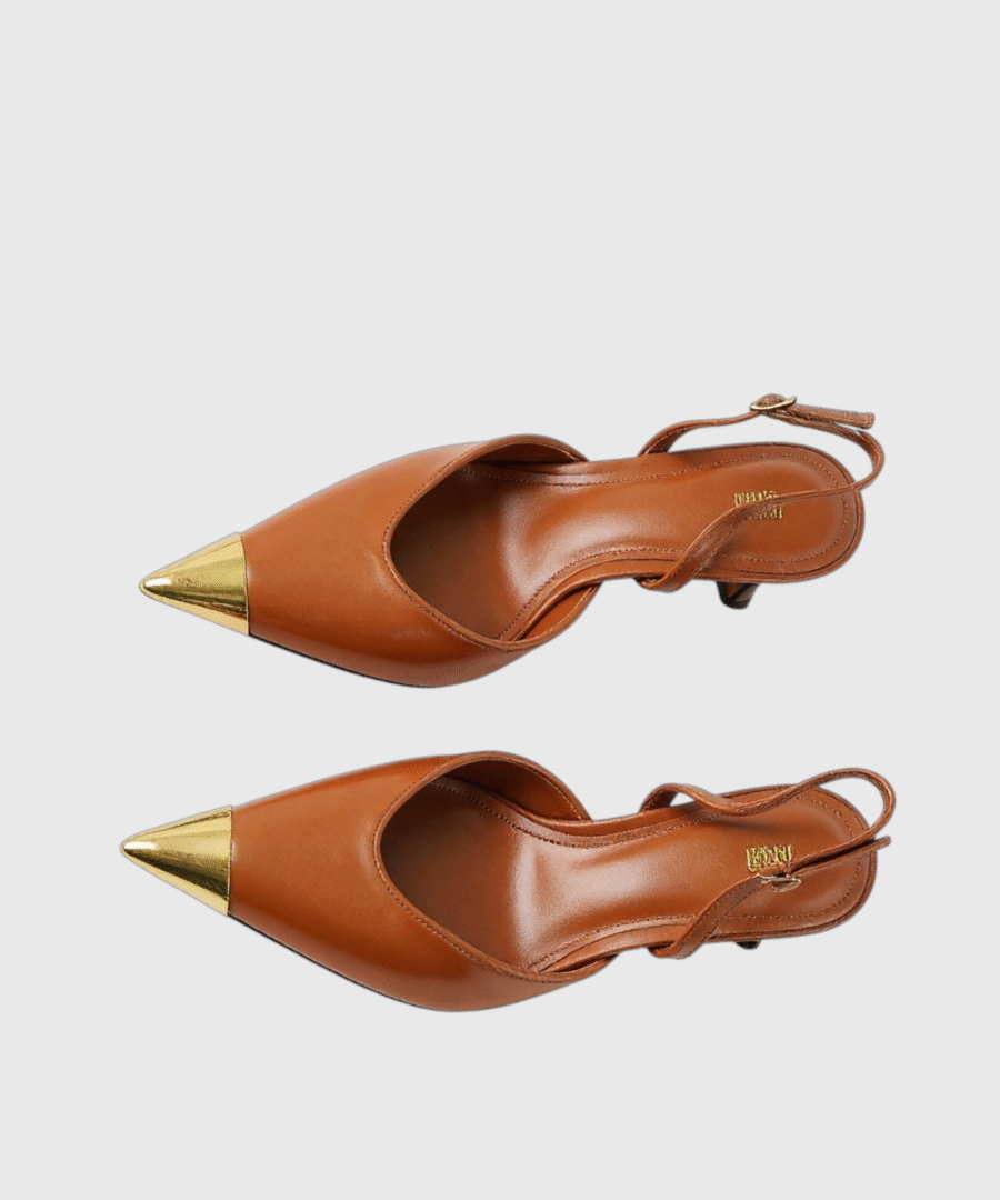 SAVANNAH GOLD TIPPED SLINGBACK PUMPS burgundy00122