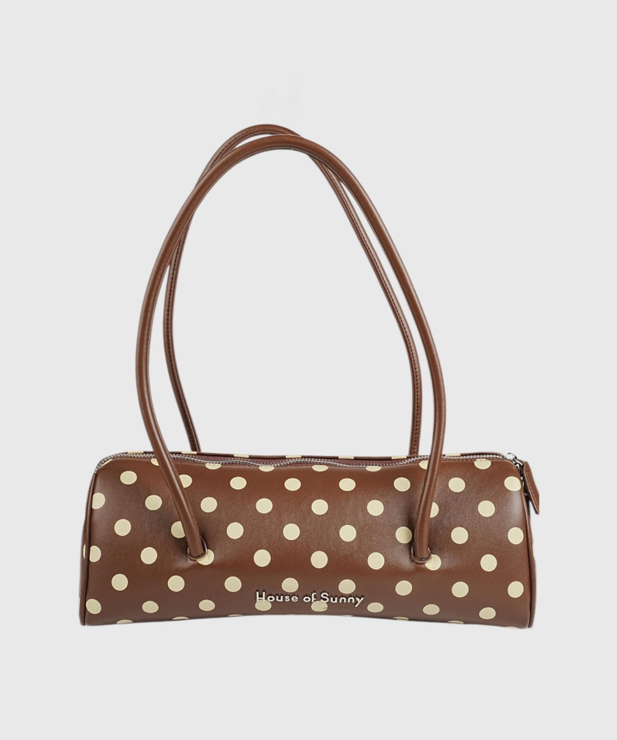 POLKA DOT SHOULDER BAG brown 002222