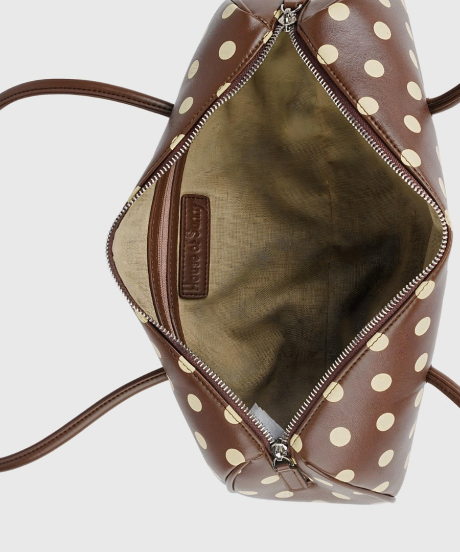POLKA DOT SHOULDER BAG brown 0022222