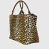 ganni LEOPARD CANVAS TOTE BAG 0011
