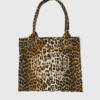 ganni LEOPARD CANVAS TOTE BAG 00