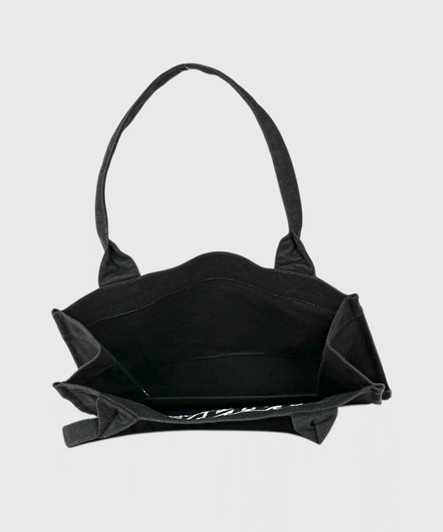 ganni Large Easy Canvas Tote Bag - Black111111