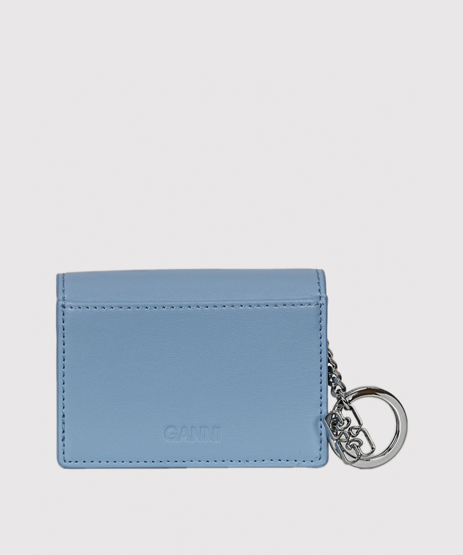 ganni Bou Card Holder With Flap Animal- baby blue013