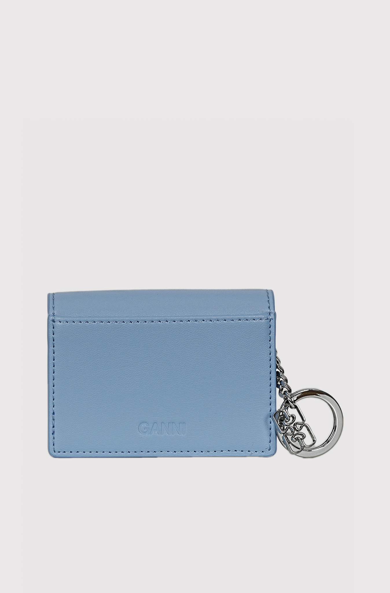 ganni Bou Card Holder With Flap Animal- baby blue013